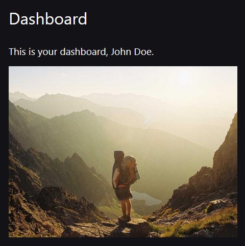 Dashboard page