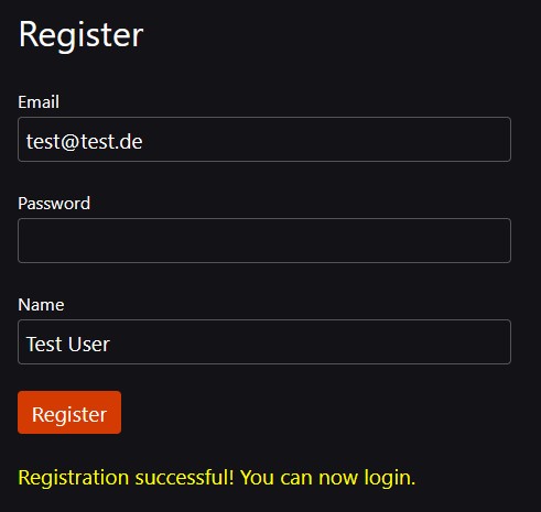 registration successful