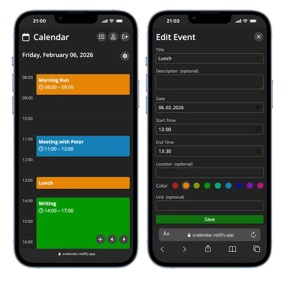 screenshot of the application